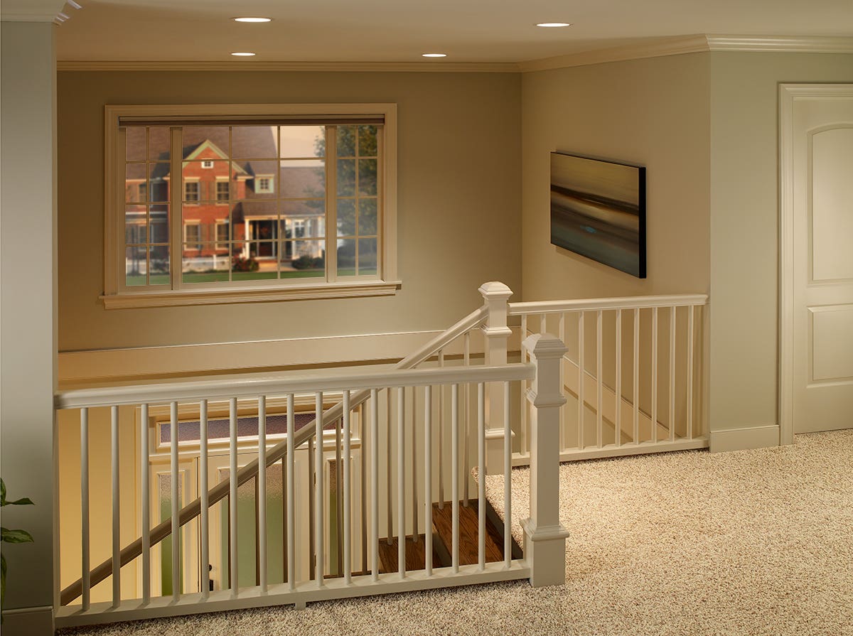 Two Story Foyer With Open Single-Cell Inside Mount Honeycomb Shades
