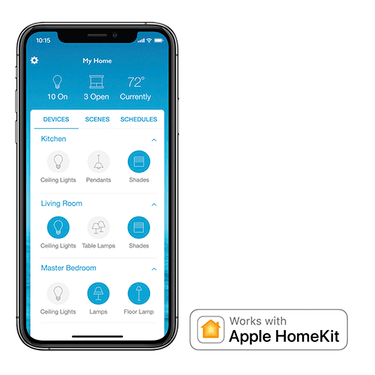 Smartphone showing how the smart lighting app work