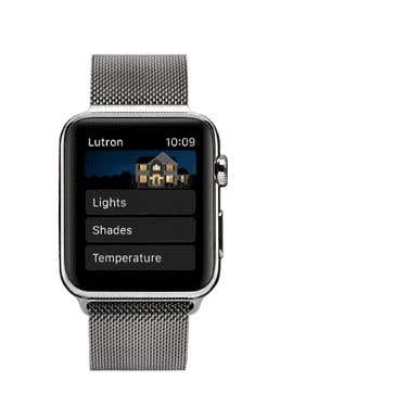 Apple watch demonstrating how to use Lutron smart lighting