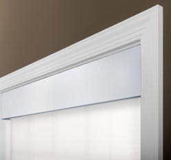 White motorized window blinds